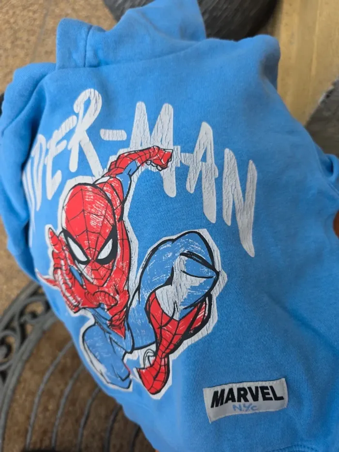Sweat a capuche spiderman h&m 18-24m - photo numéro 3
