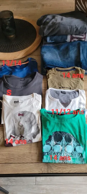 Lot 6 tee shirt garçon MC 12/14 ans