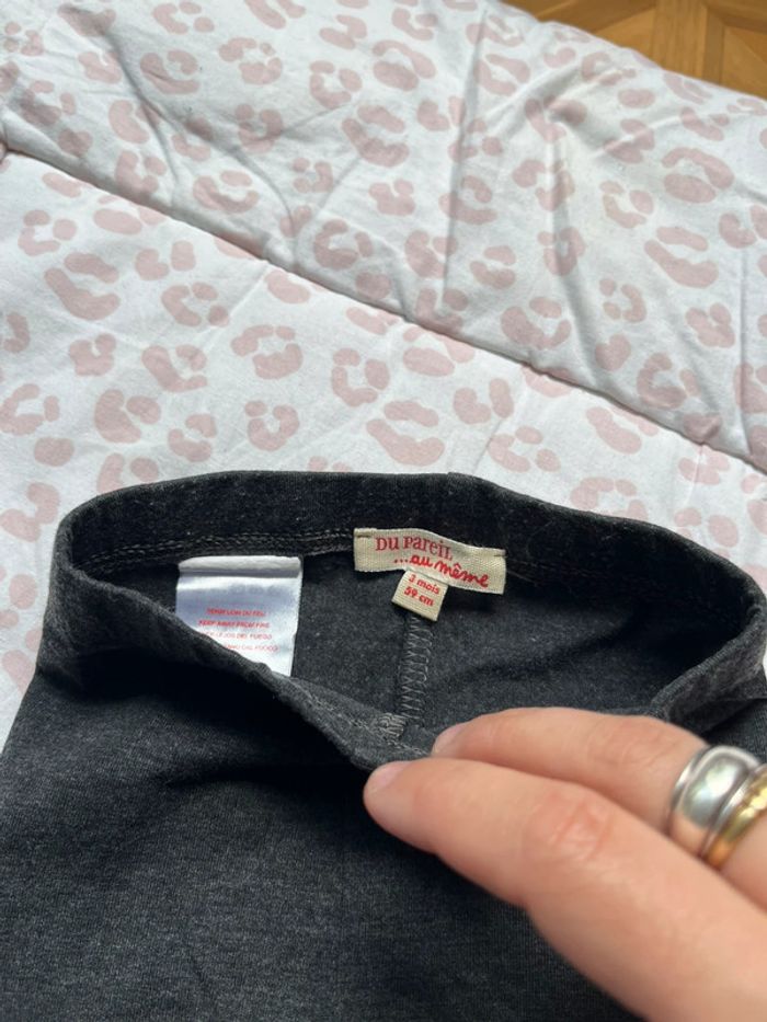 Legging bébé fille gris Du pareil au même 3 mois - photo numéro 2
