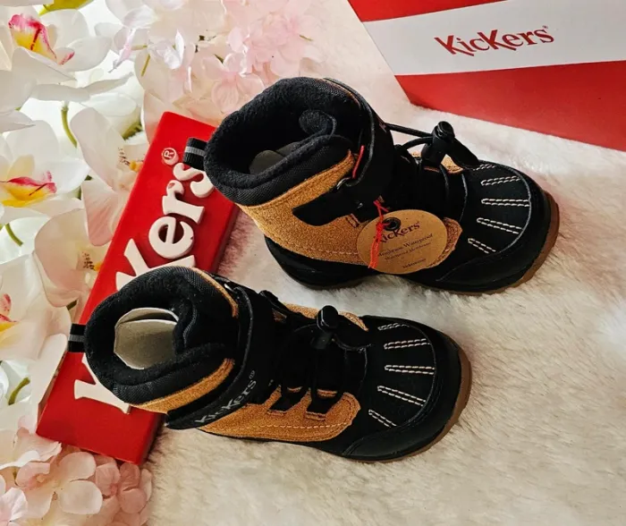 Bottes Bottines Scratch Élastique Fourrées Waterproof Kickers T22 - photo numéro 3