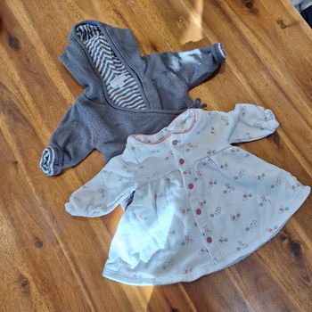 Lot 2 gilets bébé fille 1 mois - Obaïbi & Kimbaloo