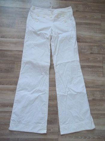 Pantalon pont flare Cache Cache blanc 38 (Pant2)