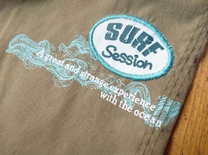Short kaki turquoise surf In Extenso 6 ans garçon - photo numéro 3