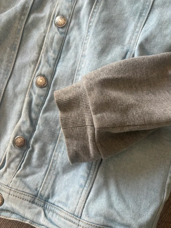 Veste en jean bi-matière - photo numéro 7