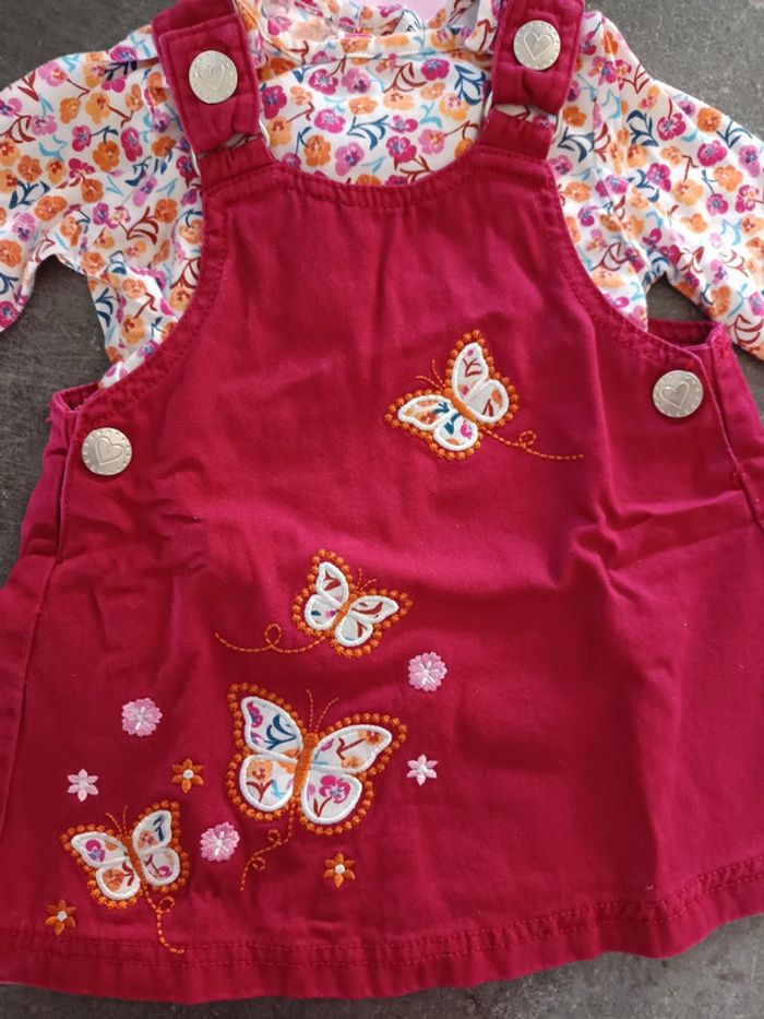 Ensemble robe papillon rose 6 mois - photo numéro 2