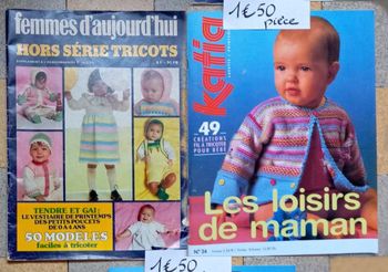 Lot 2 magazines tricot bébé et 0 à 4 ans