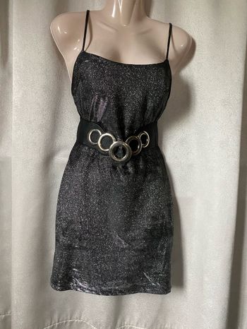 Petite robe à bretelles granite très scintillante 36 L&S