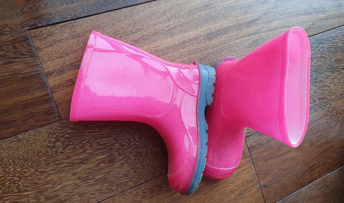 Bottes de pluie fille roses paillettes 25 - photo numéro 2