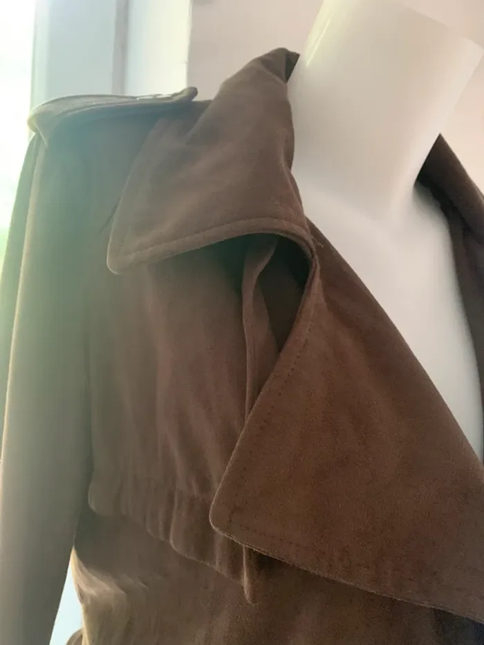 Trench gabardine Zara taille S kaki - photo numéro 5