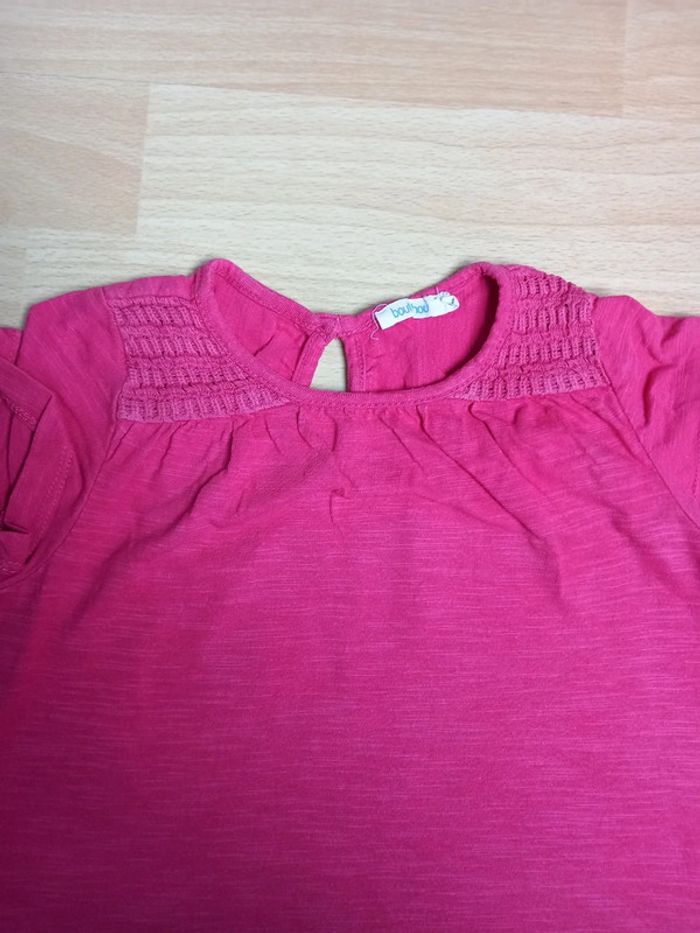 Tee-shirt rose Bout'chou 24 mois TBE - photo numéro 2