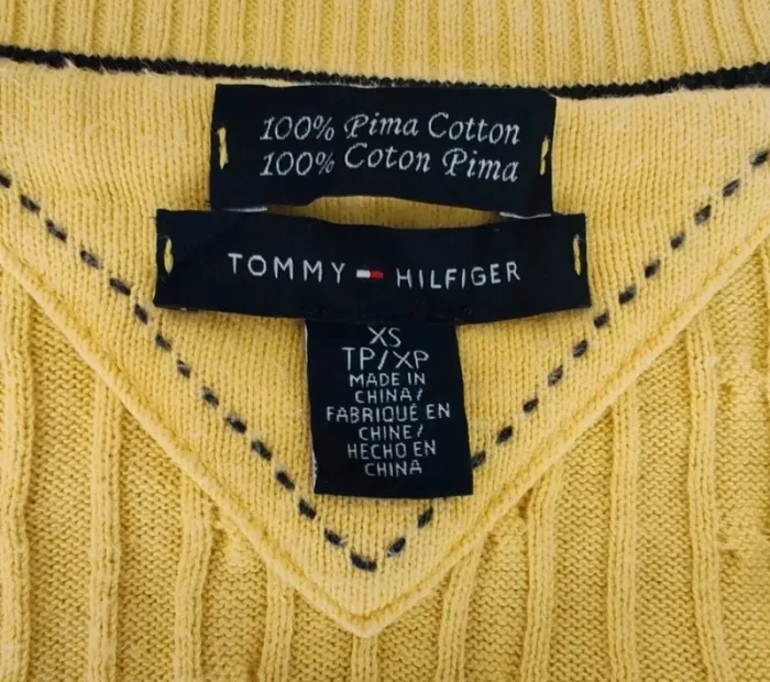Pull col V torsadé tressé tommy Hilfiger taille xs - photo numéro 5