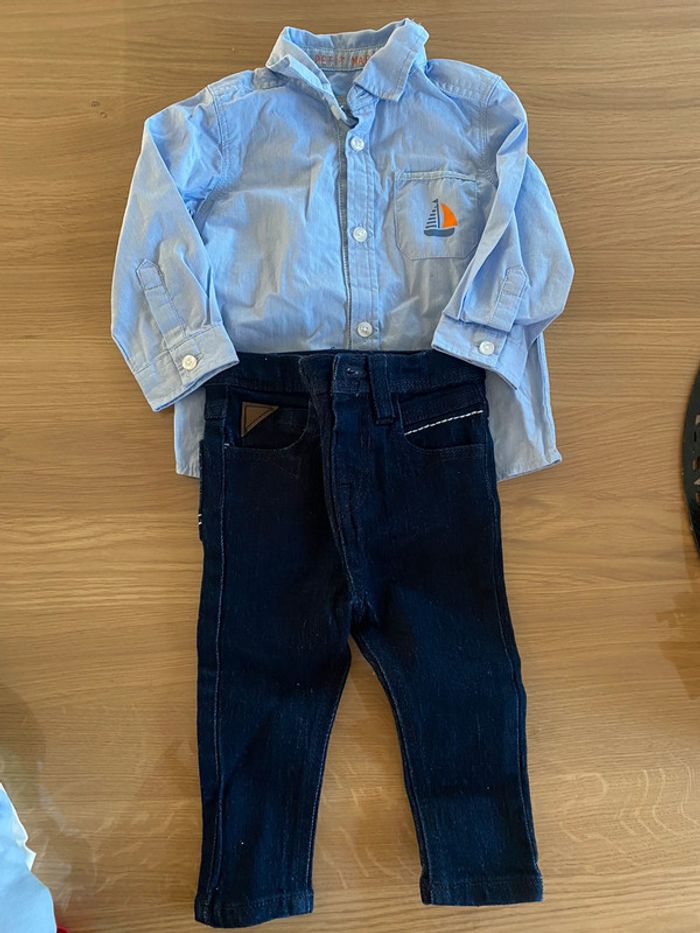 jeans + chemise neuf 9 mois