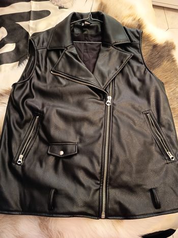 Gilet simili cuir sans manches