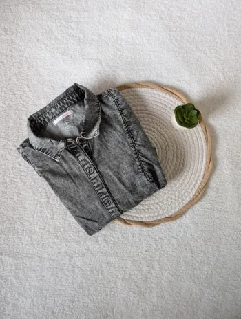 🩶 Veste en jean grise Camaïeu - M
