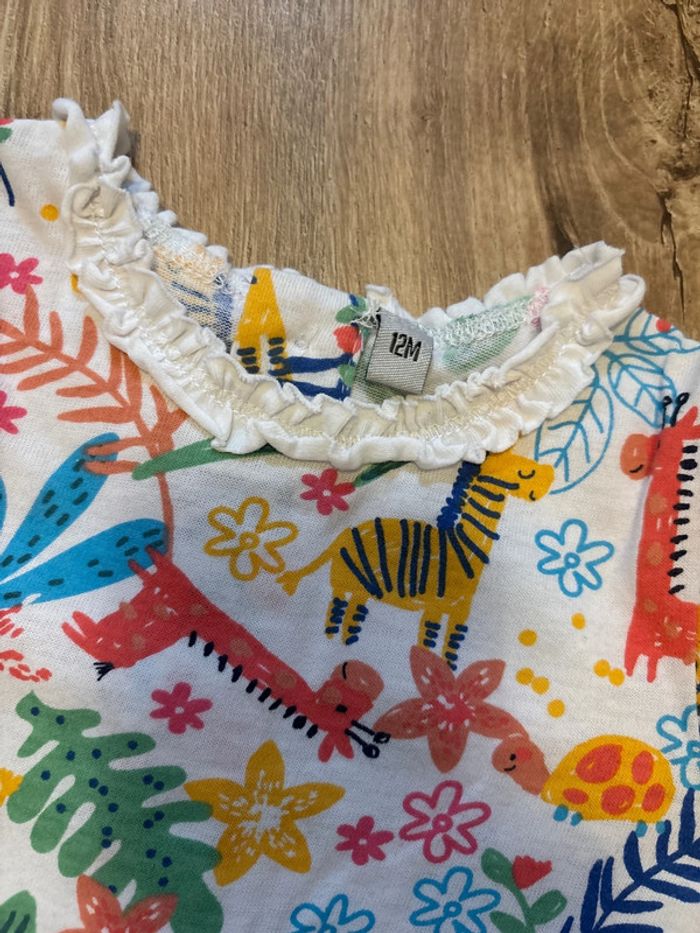 T-shirt manches courtes girafes 12 mois - photo numéro 3