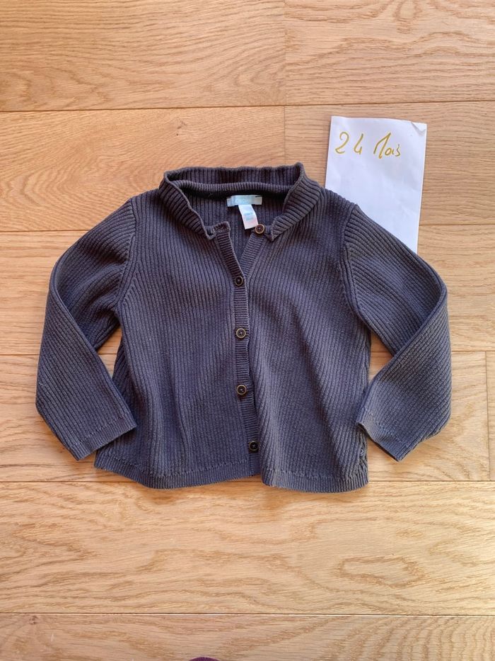 Gilet en laine épaisse marron – Obaïbi – 24 mois