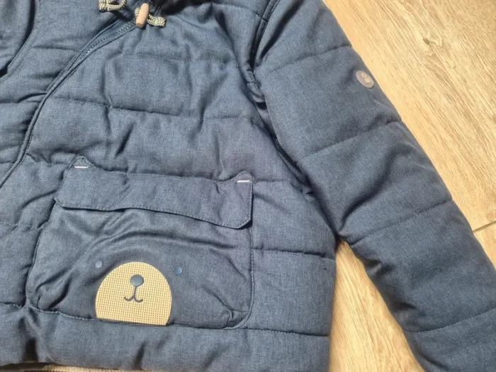 Blouson chaud "obaibi" bleue motif ourson 5 ans en excellent état - photo numéro 6
