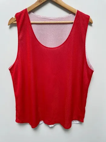 Reversible Mesh tank top jersey débardeur maillot sports red white Large