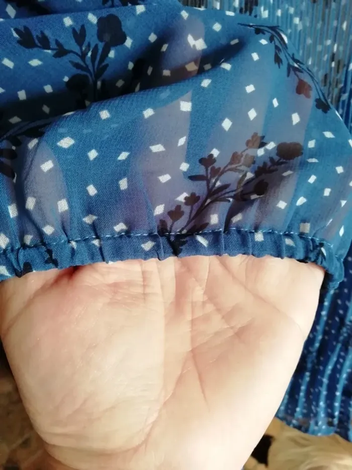 Chemisier chemise blouse légère bleue top bleu blue - photo numéro 3