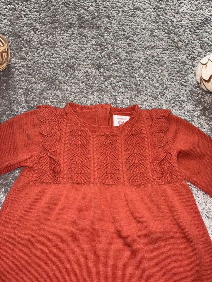 🌺Robe manche longue en maille brique avec effet tricot Taille 6mois/68cm🌺 - photo numéro 2