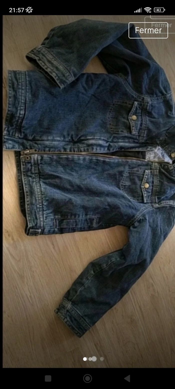 Veste jean fille double 8 ans