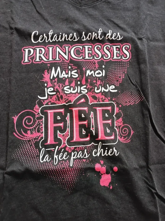T-shirt femme noir la fée pas chier! - photo numéro 9