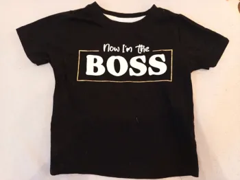 T-shirt noir inscription taille 12-18mois neuf
