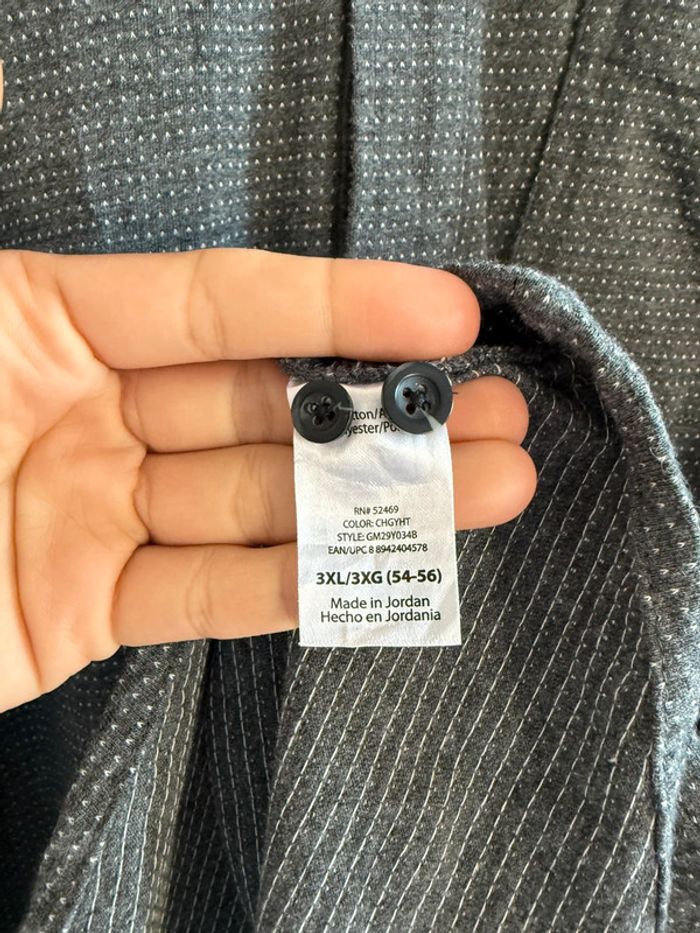 Chemise / Surchemise vintage George en coton taille XXXL couleur grise & blanche - photo numéro 5