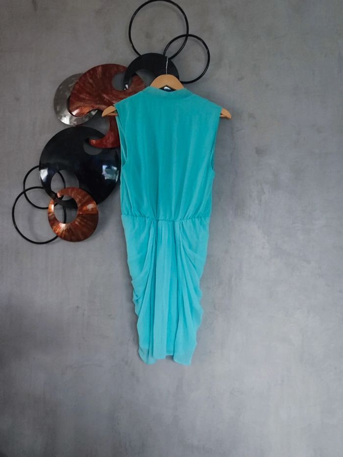 Robe cocktail drapée bleu turquoise Asos - photo numéro 2