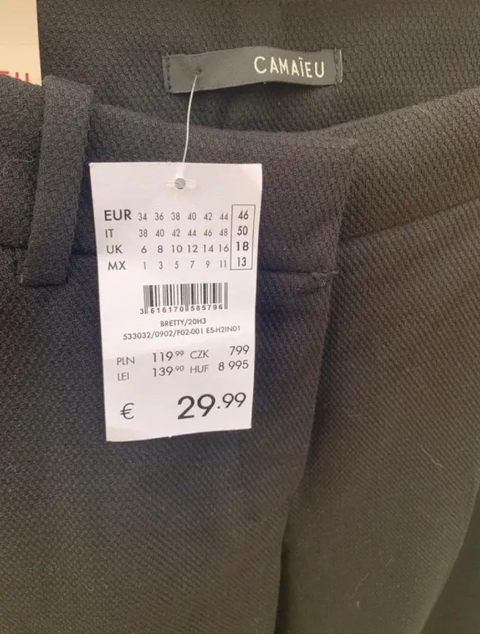 Pantalon droit noire Camaïeu neuf - photo numéro 3