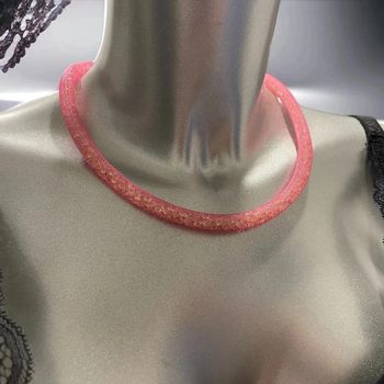 Splendide collier rose style Swarovski