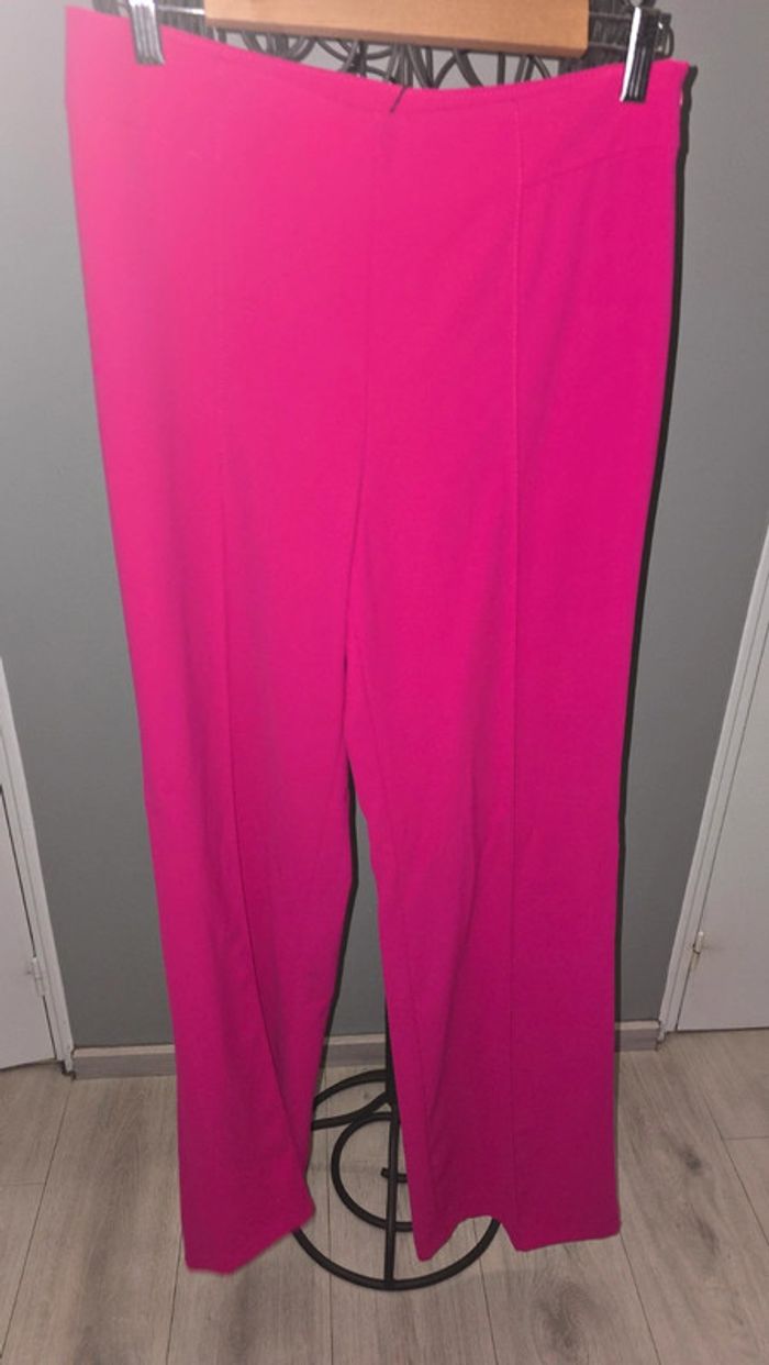 Pantalon large Zara rose fuschia
