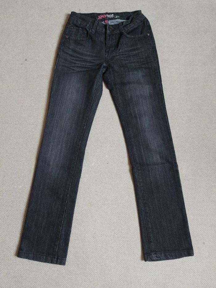 Jean slim noir chiné délavé 12 ans fille - LPC Girls