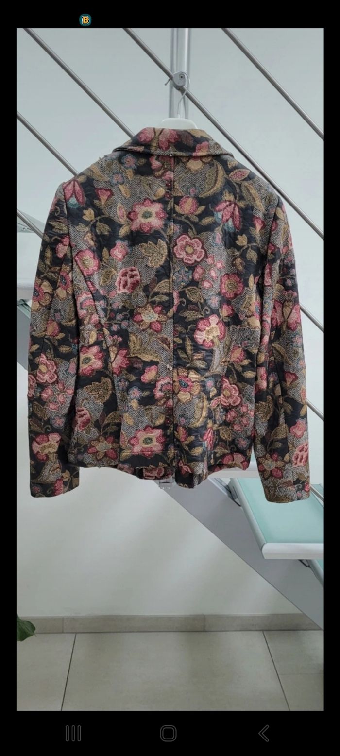 Blazer en laine motif fleurs - photo numéro 2
