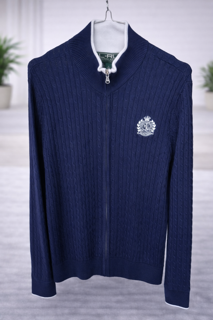 🧶 Gilet zippé Lauren Ralph Lauren bleu marine