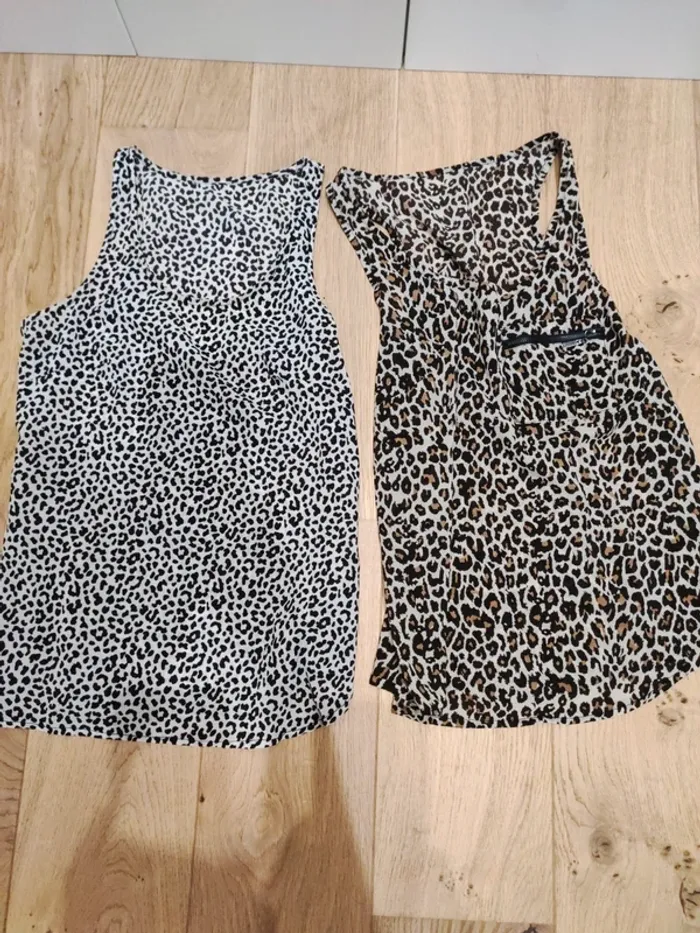 Lot 2 tops motifs léopard - 36 - très bon état - photo numéro 13