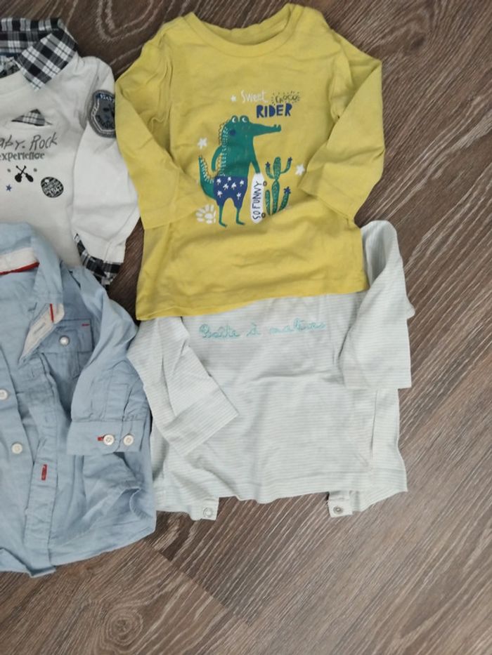 Lot haut manche longue chemise tshirt garçon 6 mois - photo numéro 3