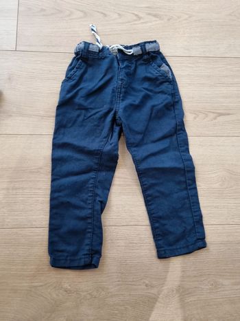 Pantalon lin bleu marine 24 mois