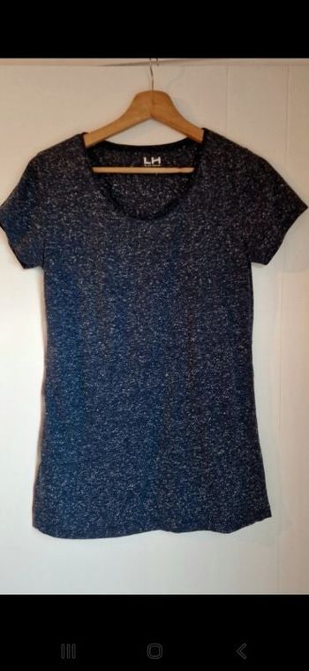T-shirt bleu marine moucheté La Halle