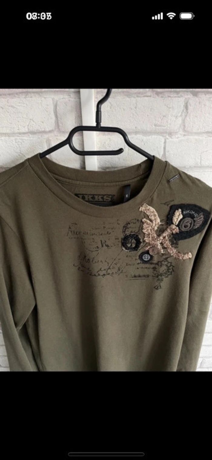 Tee shirt manche longue ikks taille S - photo numéro 2