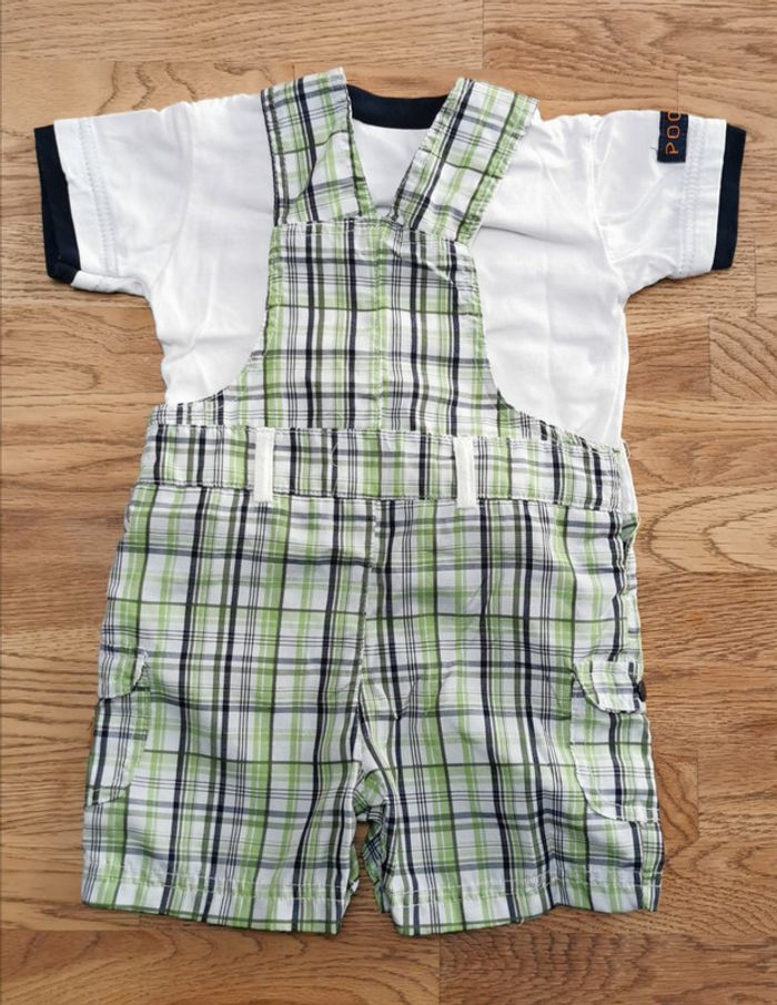 Ensemble salopette short / t-shirt Winnie l'ourson 3 mois - photo numéro 3