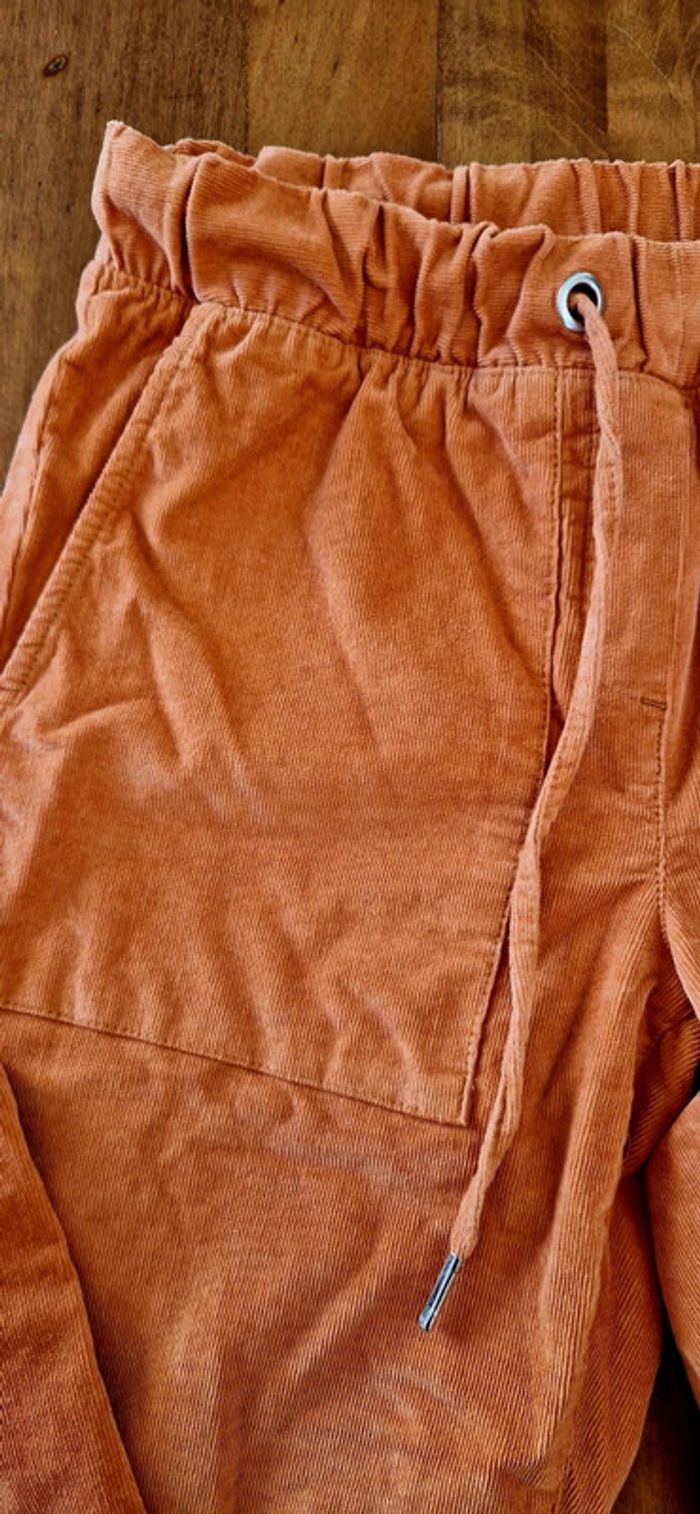 Pantalon vintage femme orange, genre velours - photo numéro 3