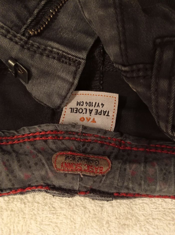 Marque tape à l'oeil taille 4 ans 104 cm pantalon jean gris - photo numéro 3