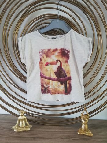 Tshirt manches courtes beige Tape à l'oeil fille T4ans