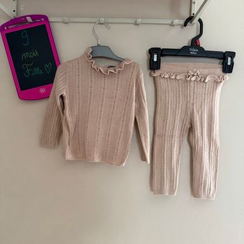 Lot de vêtements en mailles, maillots LM col Claudine et pantalon - T9mois - Kiabi
