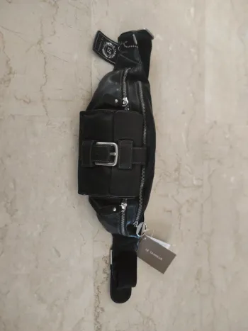Sac banane neuf cuir noir Le tanneur
