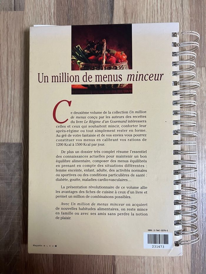 Livre à spirales-Un million de recettes minceur - photo numéro 2