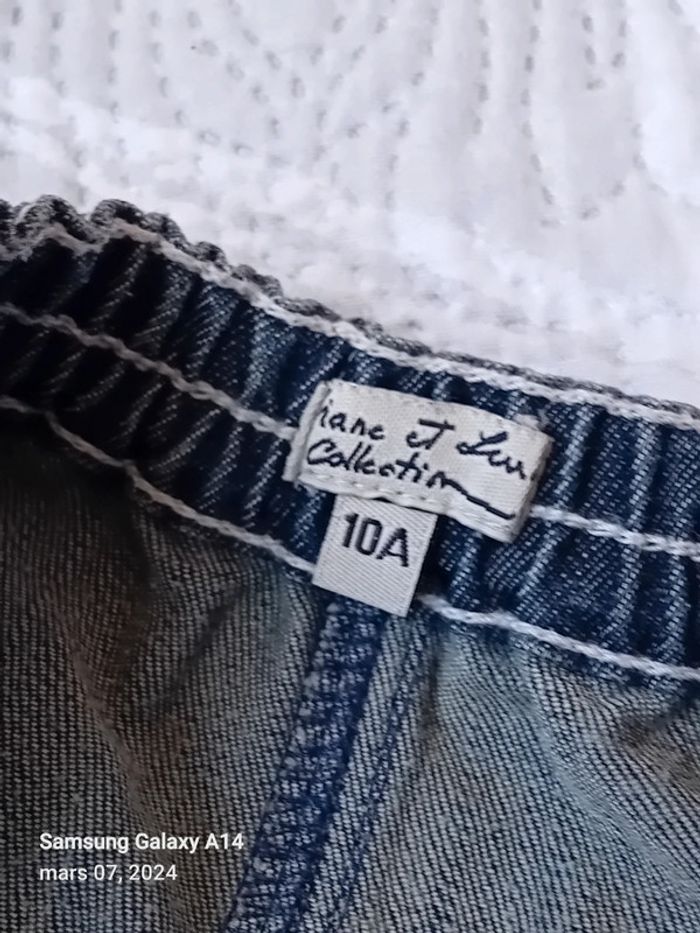 Jupe bimatiere à volants bleu fille 10 ans Eliane et Lena - photo numéro 18