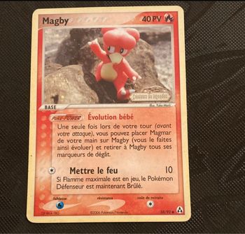 Carte Pokémon Magby 58/92 Stamp créateurs de légendes