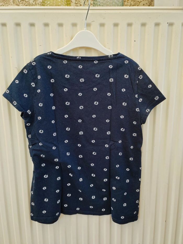 💙Tee shirt bleu à fleur 12 ans Kiabi - photo numéro 3